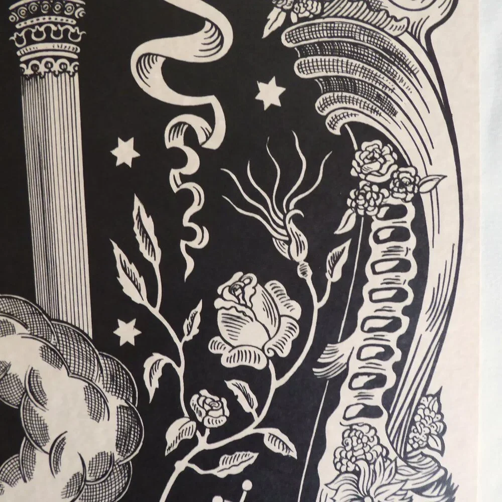 NEW 17” x 22” MADAME TALBOT ALCHEMY SKELETON OCCULT AFTERLIFE GOTHIC LITHOGRAPH - Picture 7 of 10